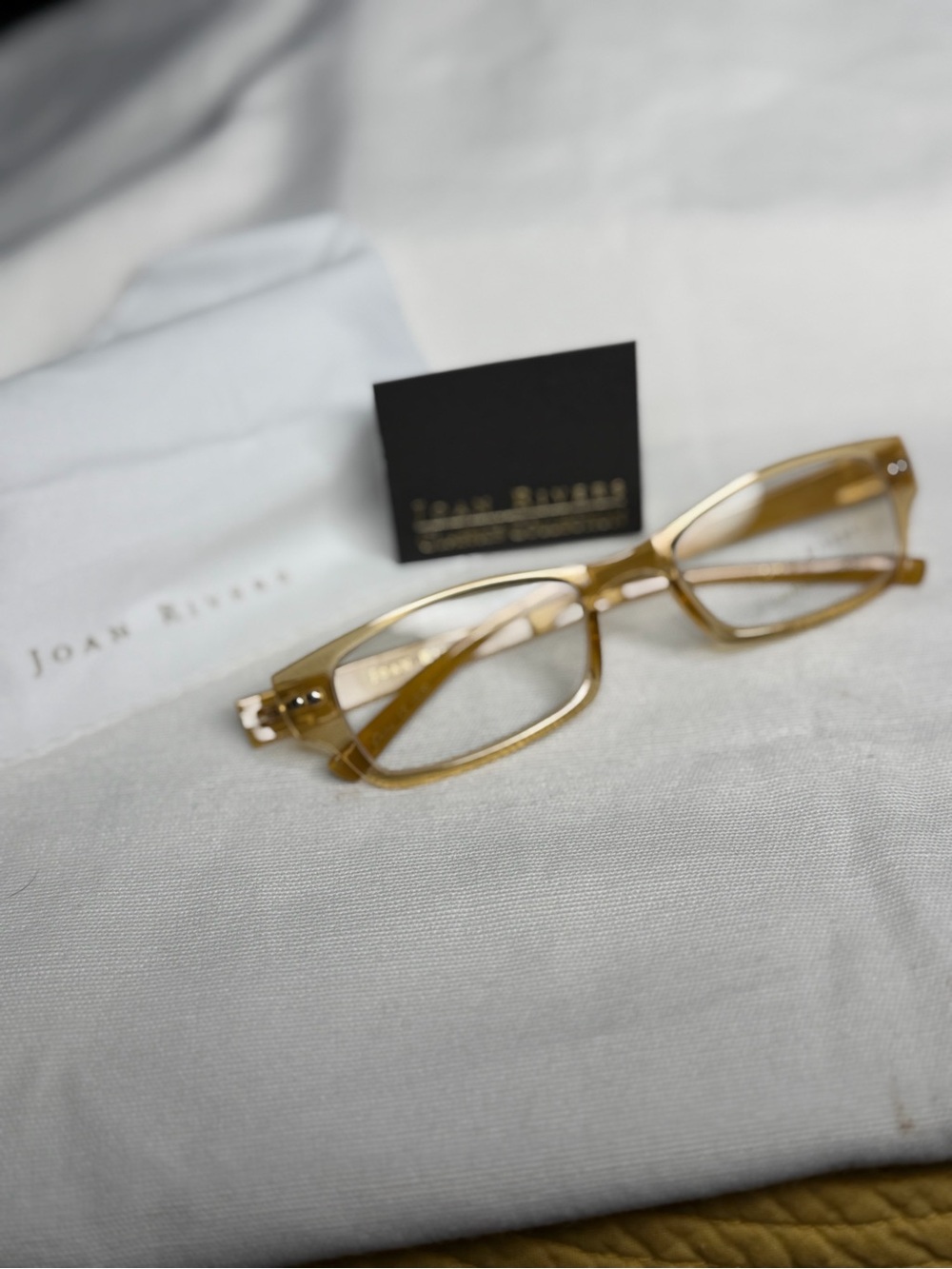 Joan Rivers Translucent Amber Rectangular Sunglasses - Picture 2 of 5
